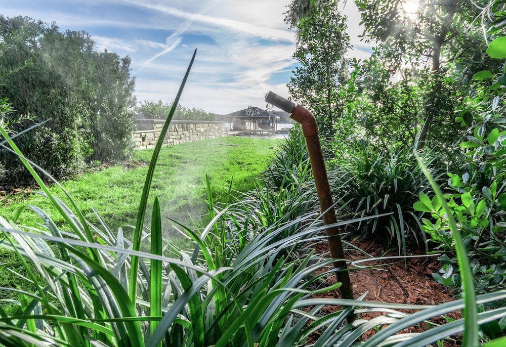 The nozzles of a home mosquito misting system must be installed around the backyard to distribute the mist evenly, but they must remain discrete to protect the beauty of a landscape. 